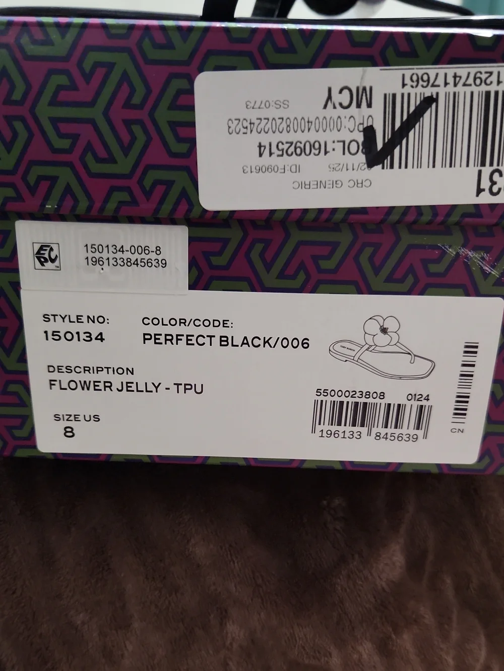 Tory Burch Flower Jelly TPU Sandal in Black *BRAND NEW IN BOX*